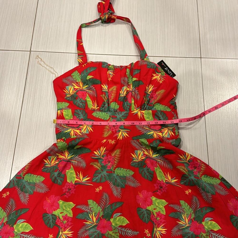 Love by Chelsey NWT Halter Floral MIDI Dress with smocked back. - Picture 8 of 9